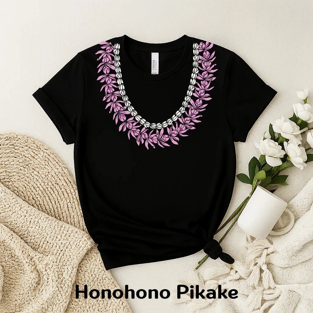 Honohono Pikake Lei Shirt – Hawaiian Floral Leaf Tee