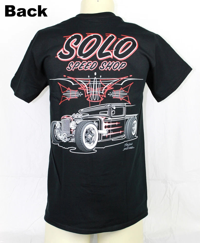 SOLO SPEED SHOP Hauler Hot Rat Rod V8 Custom Pinstripe Muscle US Car T-Shirt
