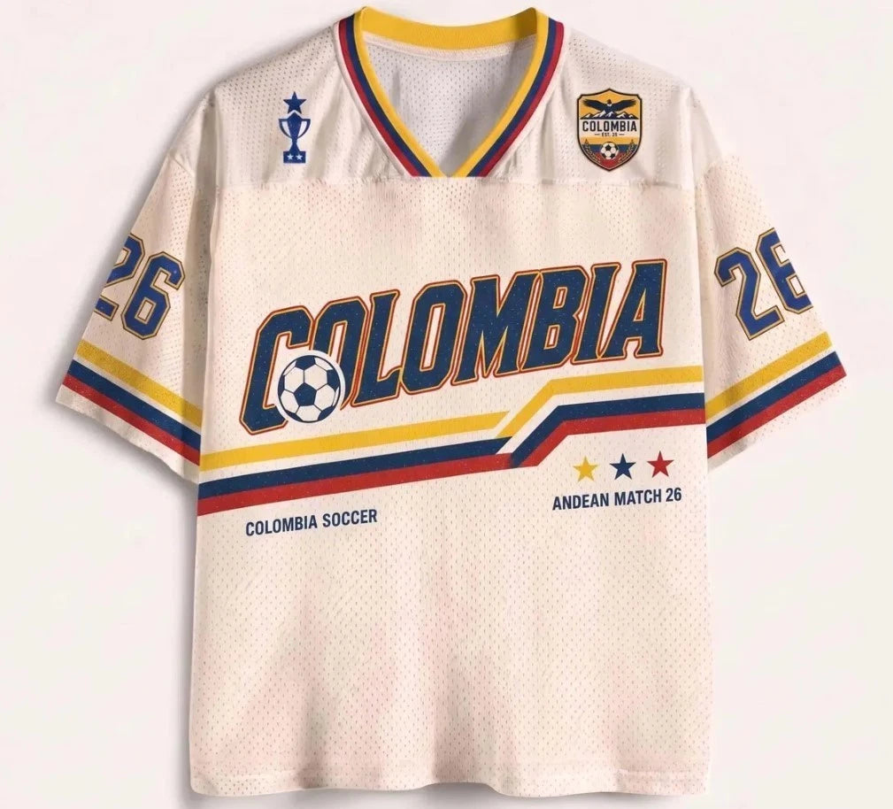 Custom Colombia Jersey Shirt, Retro Colombian Football Tee, World Cup 2026