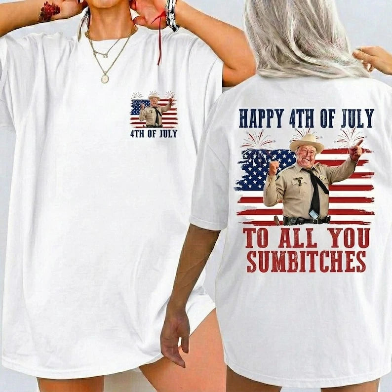 Happy 4th Of July To All You Sumbitches Shirt, Retro Smokey And The Bandit Movie