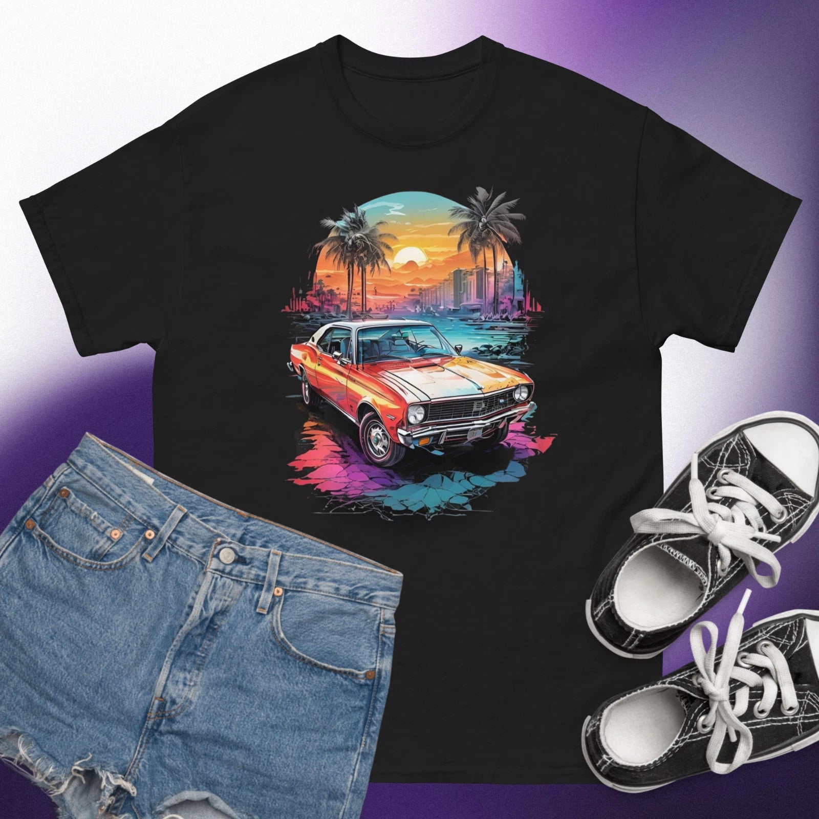 Car T Shirt For Men And Teenagers Cool T Shirt Car guys Round Neck Short Sleeves