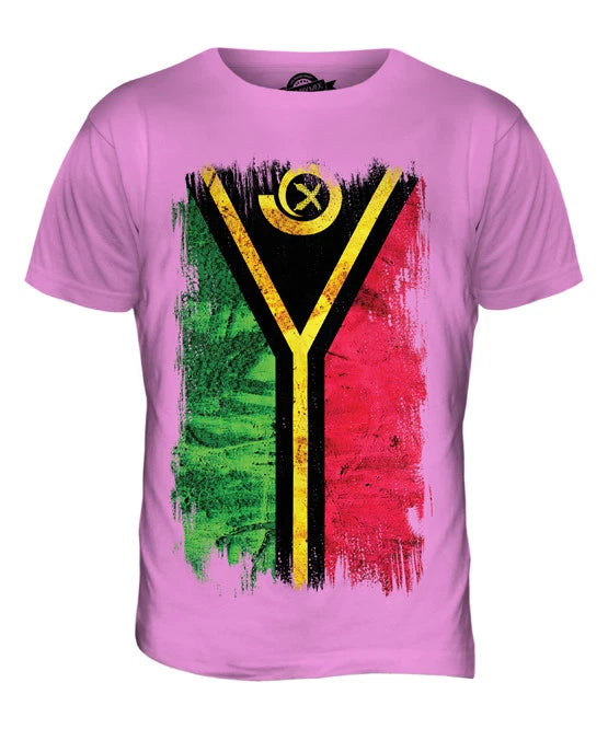 VANUATU GRUNGE FLAG MENS T SHIRT TEE SHIRT XS S M L XL 2XL 3XL 4XL 5XL