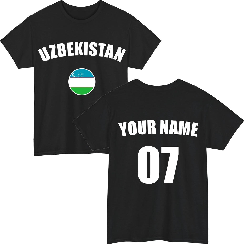 Personalised Uzbekistan Football T-Shirt Custom Name & Number Fan Unisex Tee Top