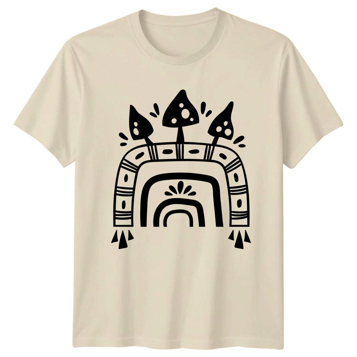 Boho Mushroom Forest Woodland Aesthetic T-Shirt Boho Nature Art Birthday