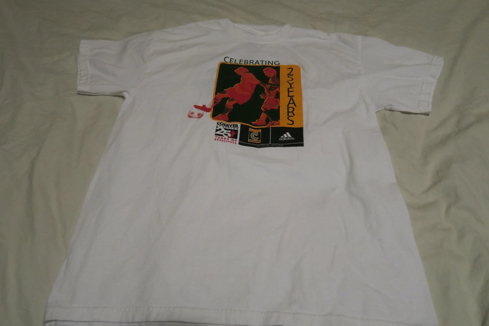 Adidas Soccer Coerver Coaching 25 Years of Excellence T-Shirt White Men’s Small