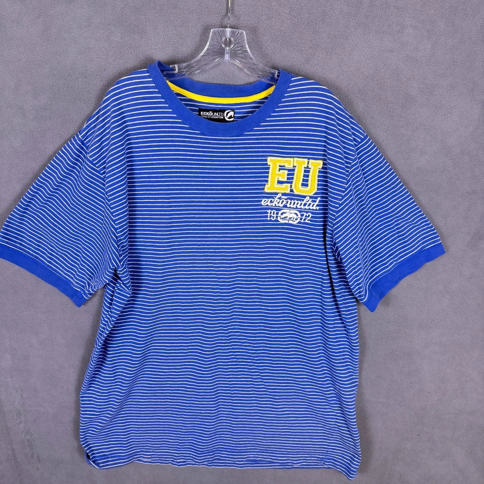 Y2K Ecko Unltd Mens Shirt 2XL Striped Street Skate Baggy 00s Vibes Chillcore