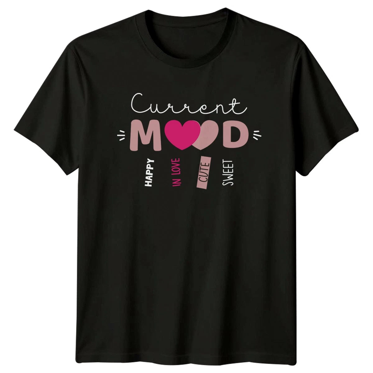 Current Mood Happy In Love Womens T-Shirt Aesthetic Valentines Day Gift