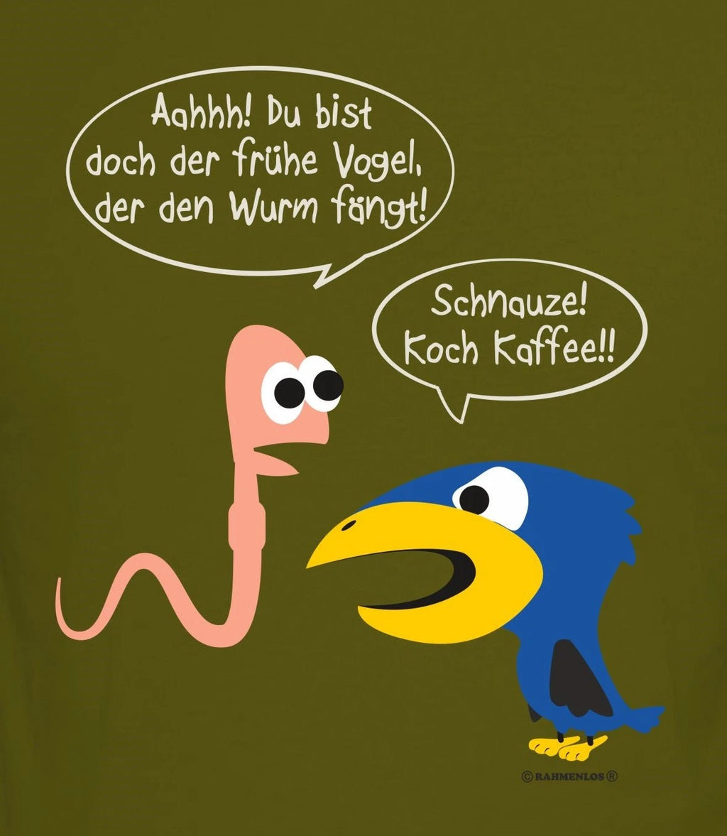 Mens T-Shirt Early Bird Snout Chef Coffee Sayings Shirts Men Gifts