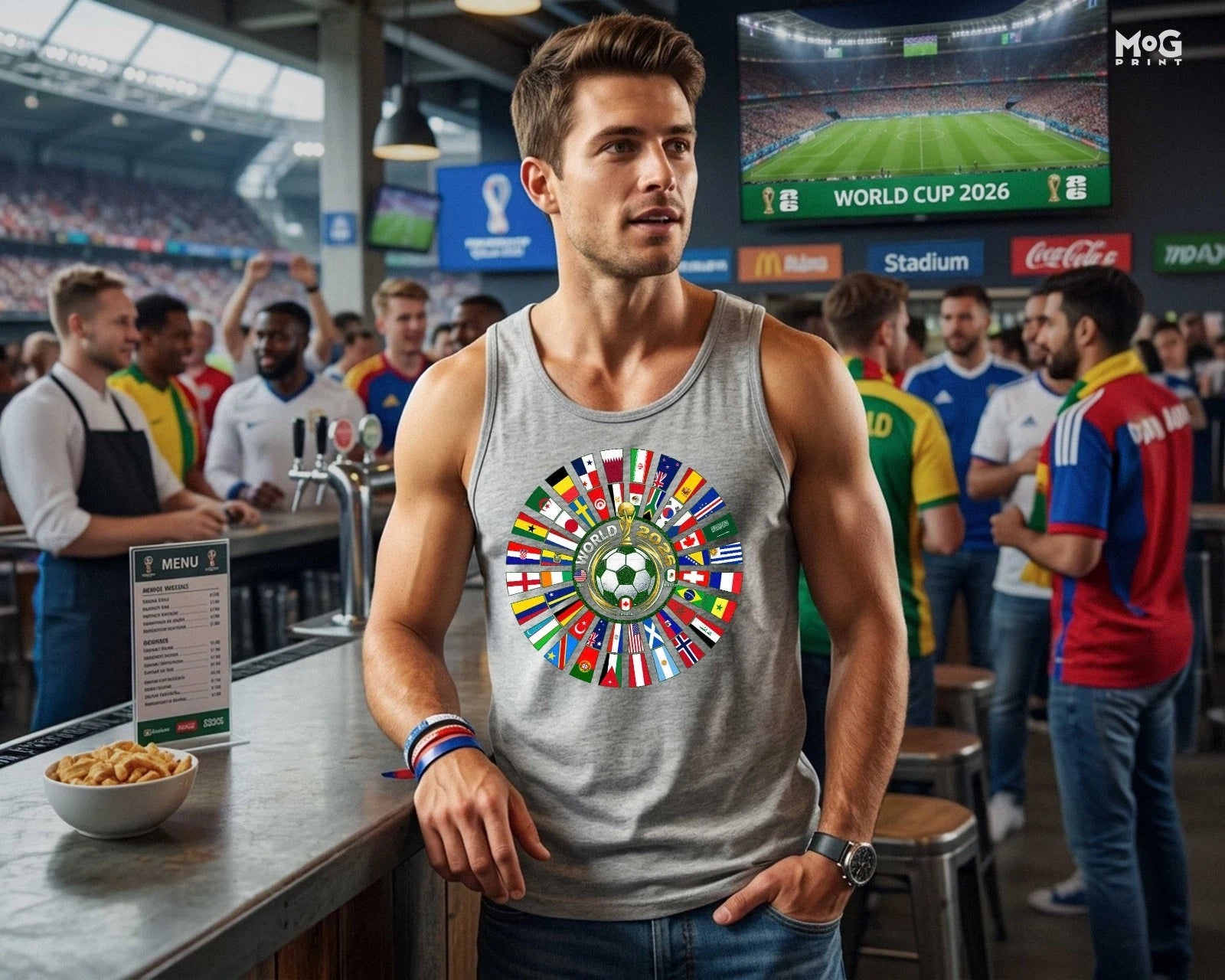 Football Flags Vest USA Canada Mexico Tank World Soccer Cup Fan Sleeveless Tee