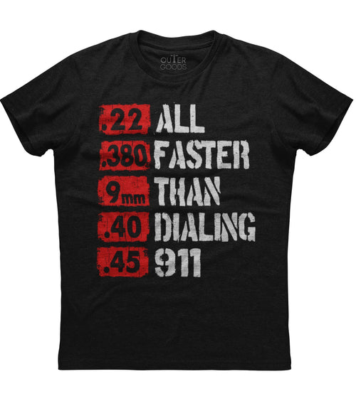 All Faster Than Dialing 911 Mens Short Sleeve New Cotton Black T-shirt