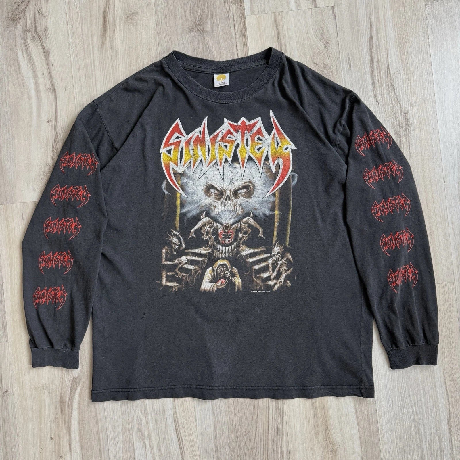 Vintage Sinister 1993 Diabolical Summoning metal band 90s long sleeve t shirt XL
