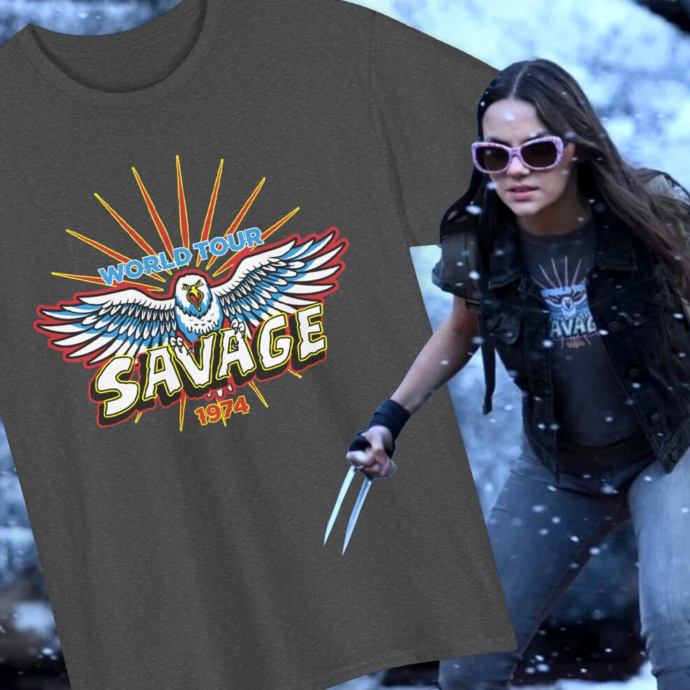 X-23 Cosplay Shirt Deadpool & Wolverine Savage World Tour T-Shirt Laura Kinney