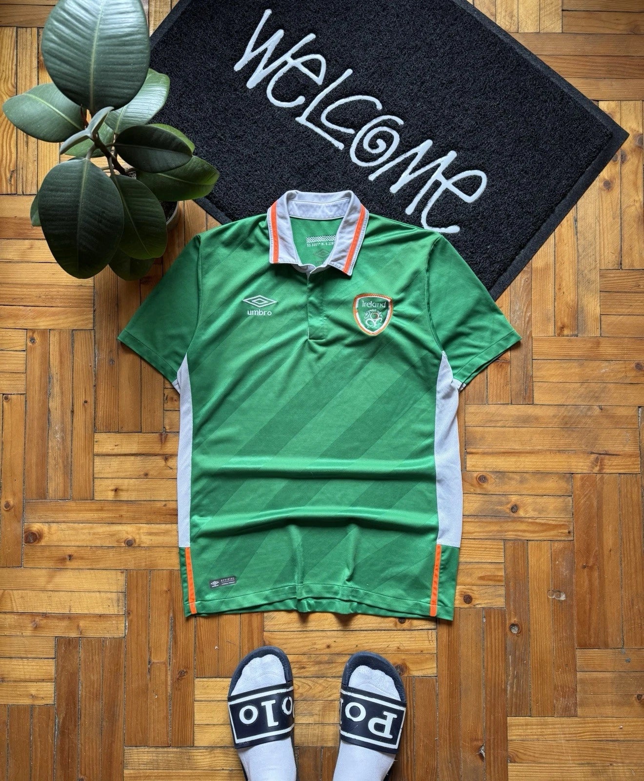 Vintage Umbro Ireland 2016 2017 Home Football Jersey Soccer Shirt Size L Men's