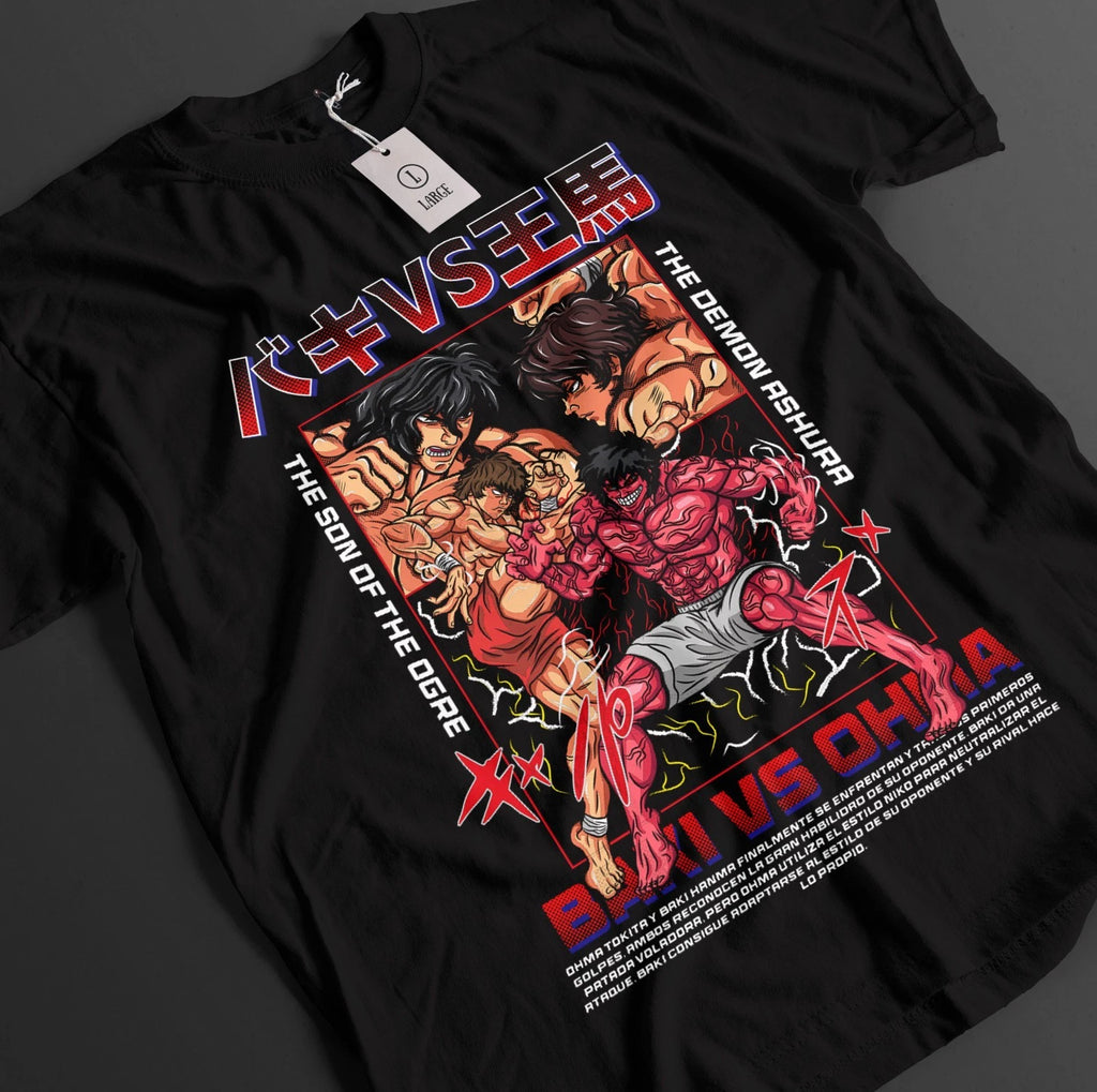 Baki The Grappler Shirt Ohma Tokita Tshirt Yujiro Fighting T-Shirt Unisex Tee