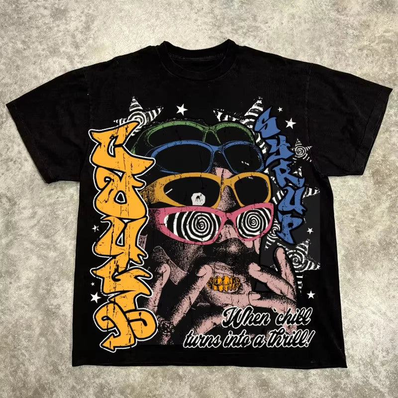 Graphic Vintage Top Hip Hop Streetwear Oversized T-shirt
