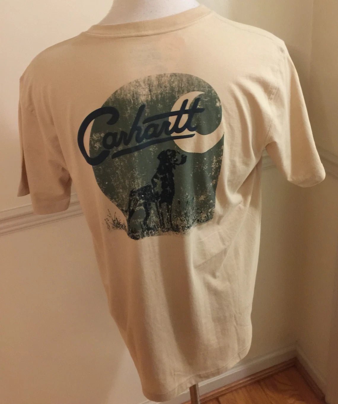 NWT Men Carhartt Short Sleeve S/S Crew T Tee Shirt 106778-A33 LOGO Graphic Dog