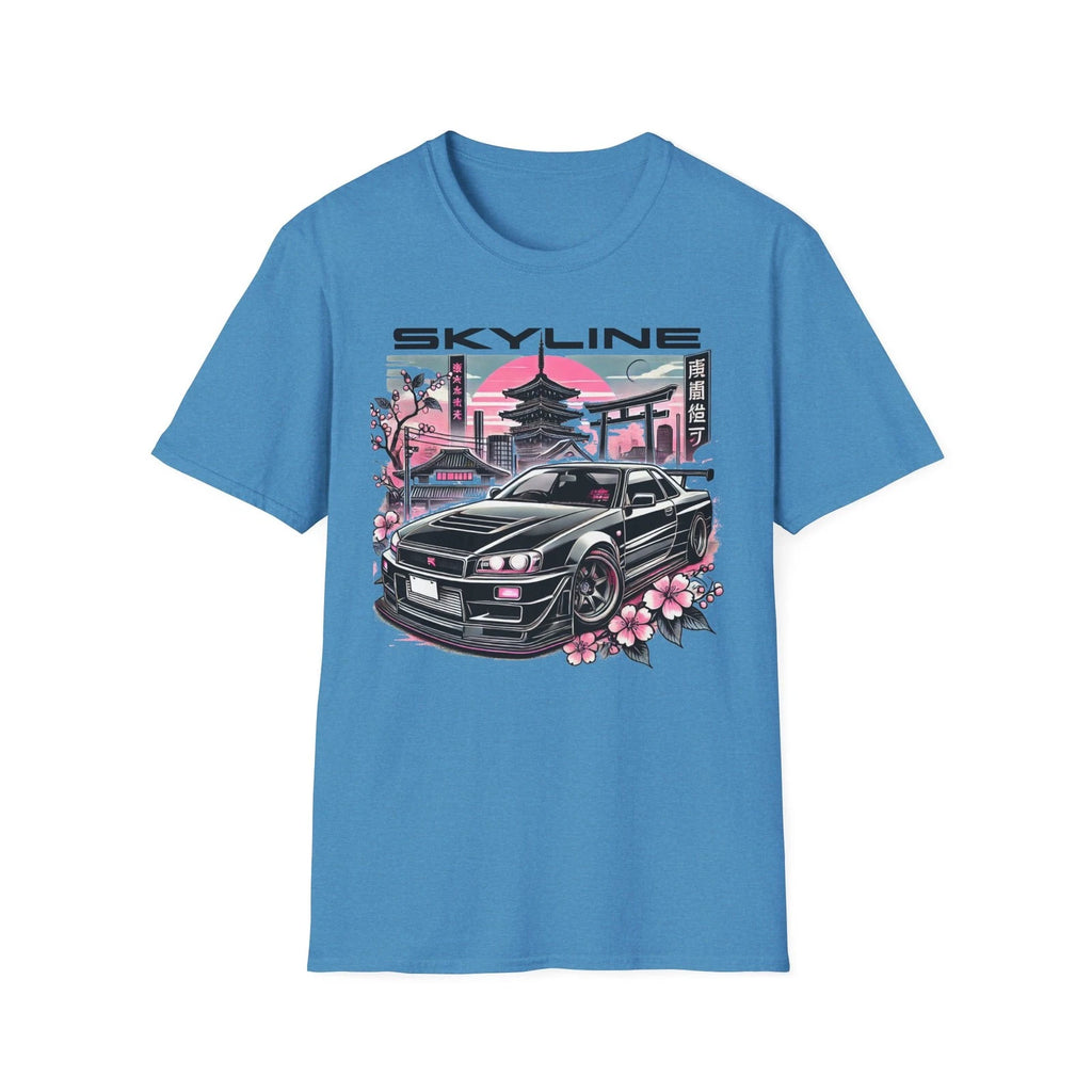 Skyline R34 GT-R JDM Tokyo Pagoda Torii Cherry Blossom Graphic T-Shirt