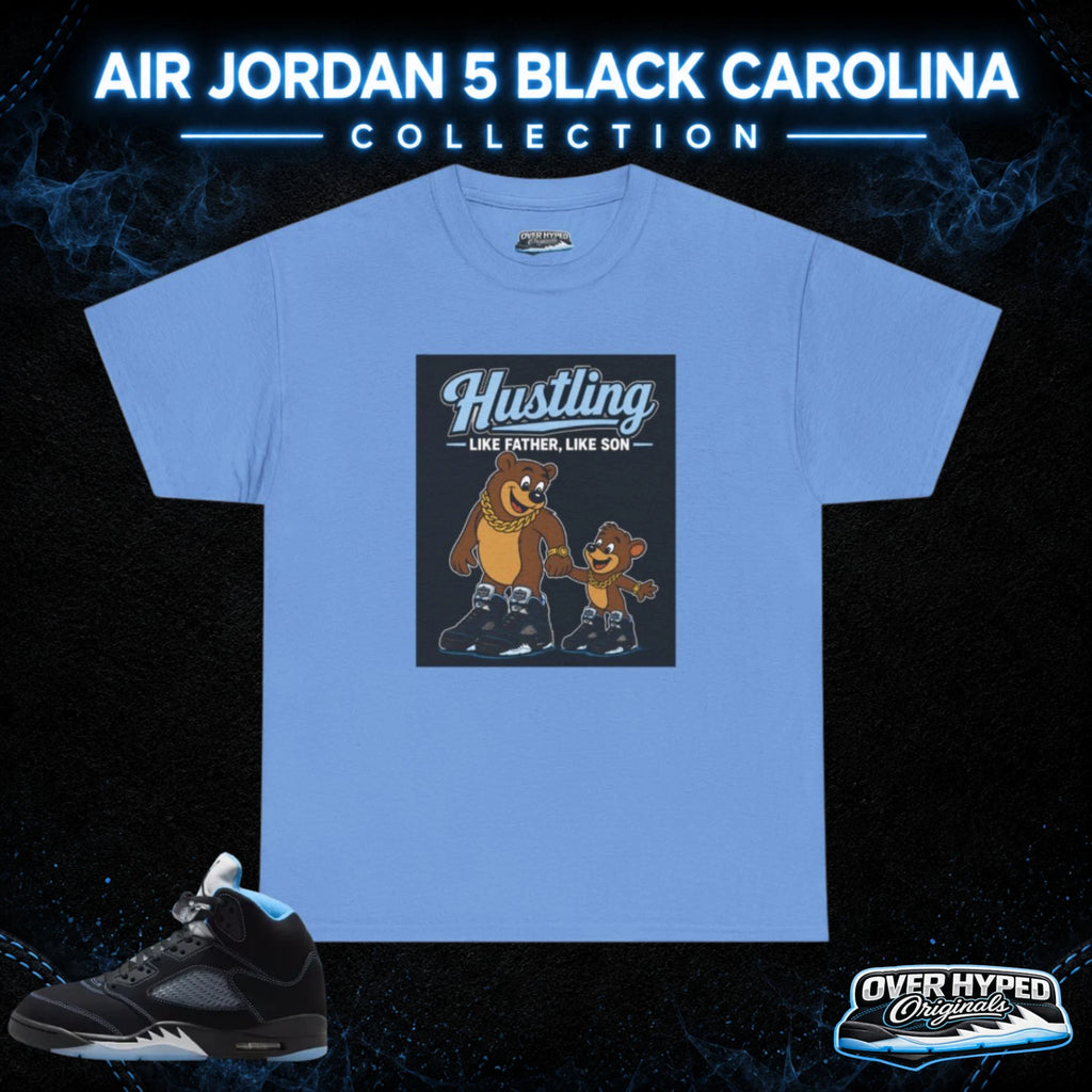 T-Shirt To Match Retro 5 Black Carolina Shoes -LIKE FATHER LIKE SON Sneaker Tee