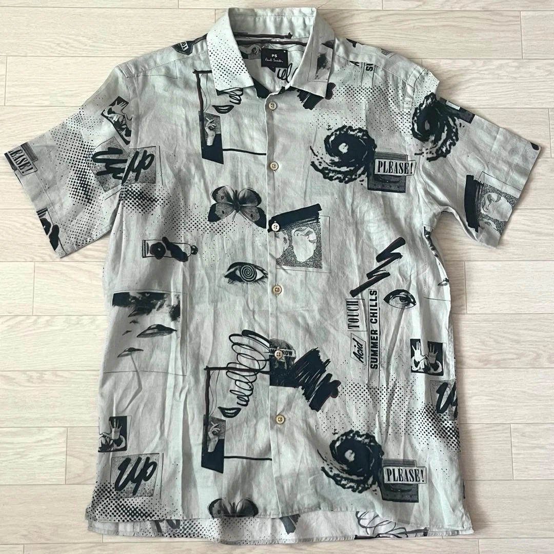 Paul Smith Art Print Short Sleeve Shirt Open Collar Spring Summer Japan For 14+