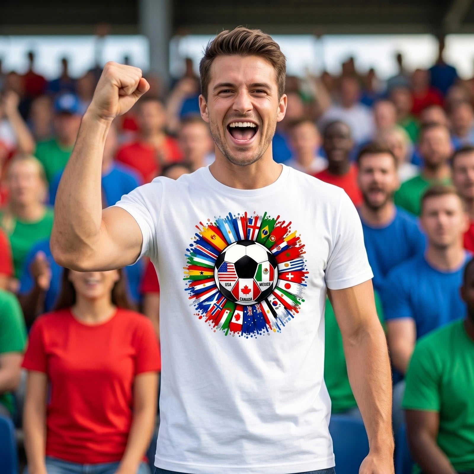International Football T Shirt, Global Soccer Supporter Gift Idea