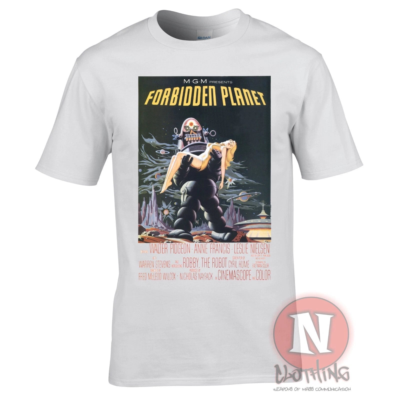 Forbidden planet t-shirt classic science fiction movie poster 1956