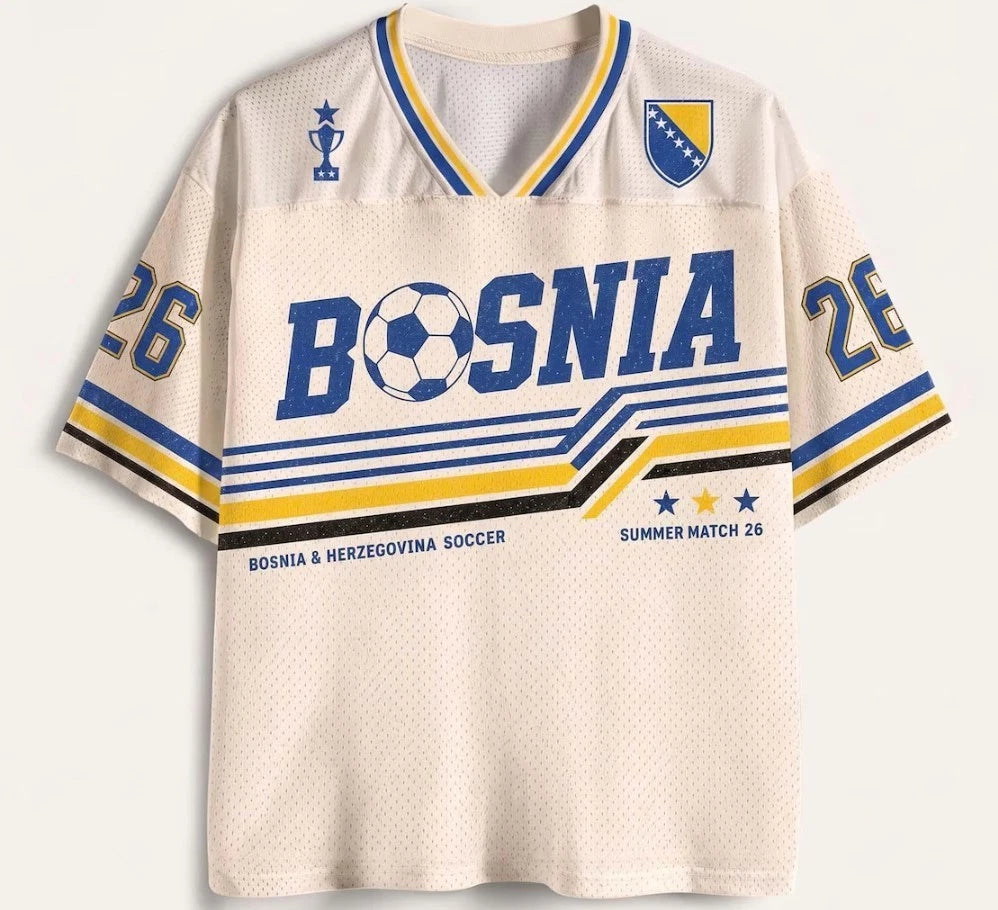 Bosnia And Herzegovina Jersey, Retro Shirt, Custom Name Number Jersey