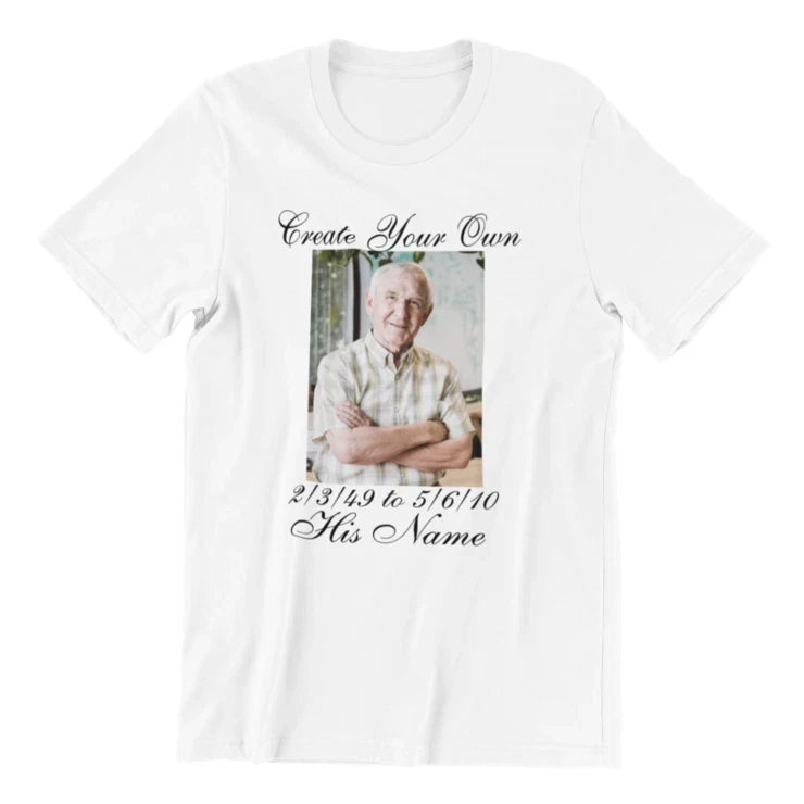 Personalized Memorial T-Shirt Custom Picture on Tshirt Photo Printing Tshrit
