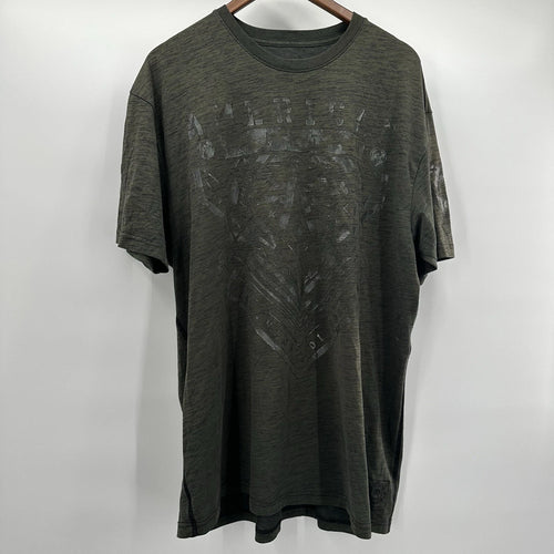 American Fighter Tee Shirt Top Mens 3X Green Grunge y2k Biker Crew