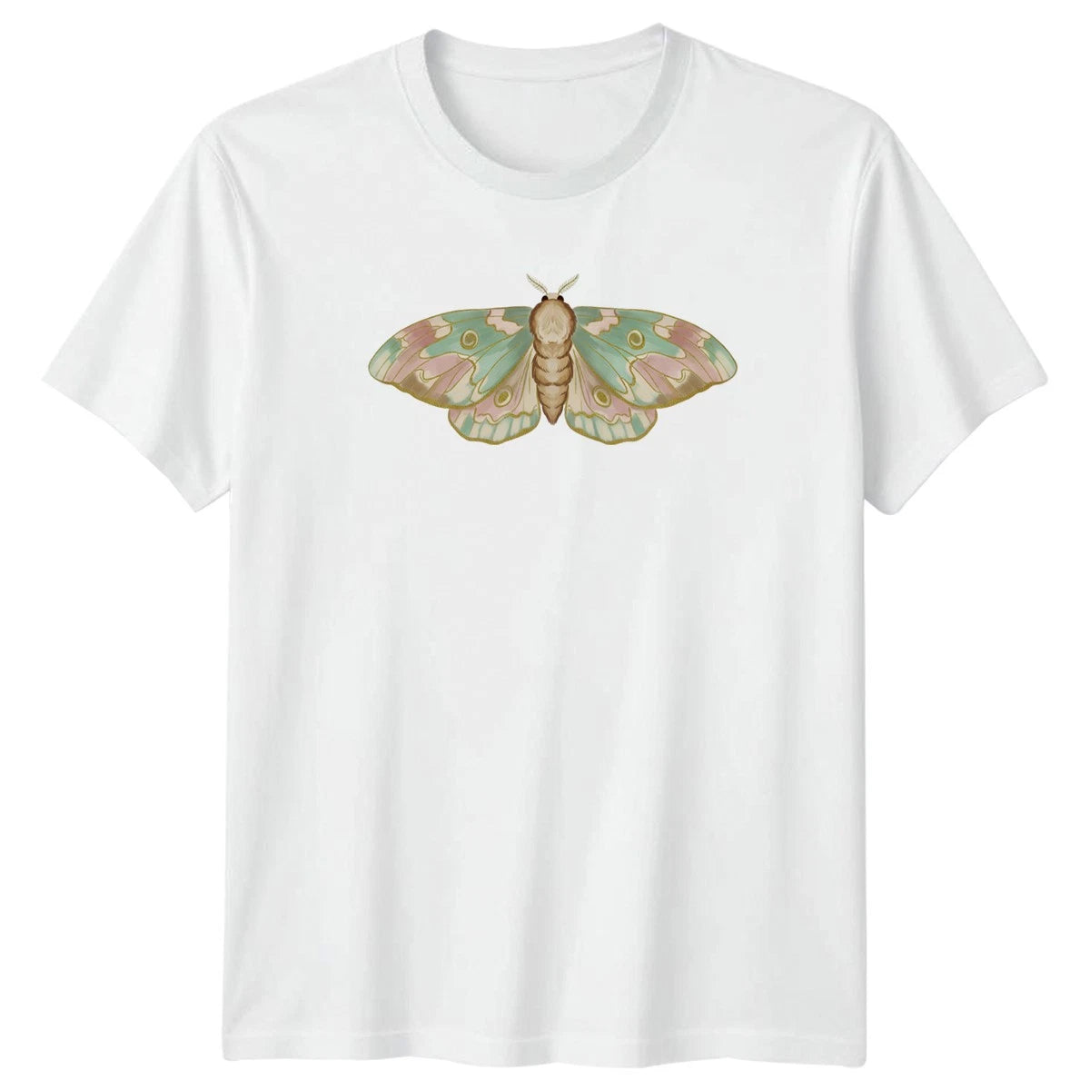 Beautiful Moth Illustration T-Shirt Nature Art Garden Gift For Him And Her