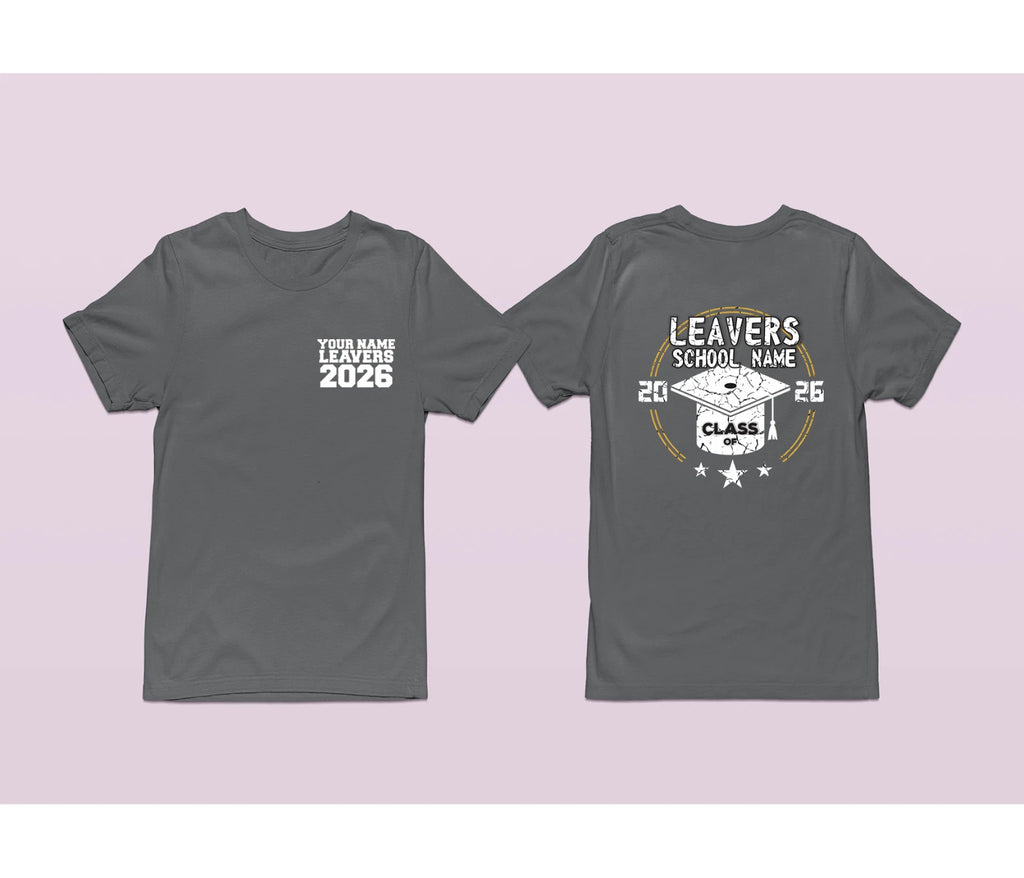 Personalised Custom Name School Leavers T-Shirt Graduation Class 2026 Gift