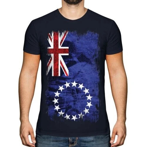 Cook Islands Grunge Flag T-Shirt T-Shirt Top Football Gift Clothes