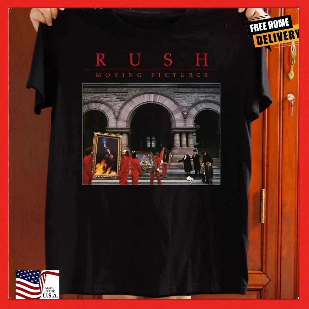 Rush Moving Pictures Graphic Unisex Black T-shirt