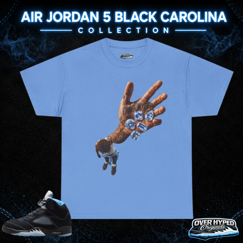 T-Shirt To Match Retro 5 Black Carolina Shoes - 5 Diamonds Sneaker Tee