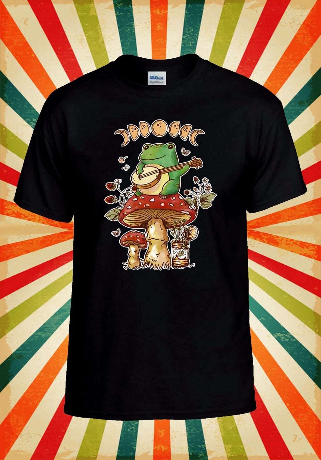 Banjo Mushroom Aesthetic Frog Men Women Unisex Baseball T Shirt Top 2915