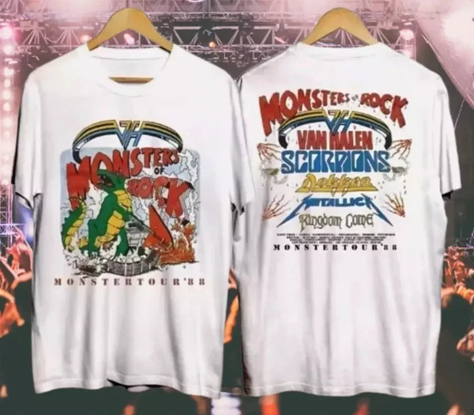 Tour Rock Monsters 1988 T-Shirt Vintage Van Halen Concert Gift Fans