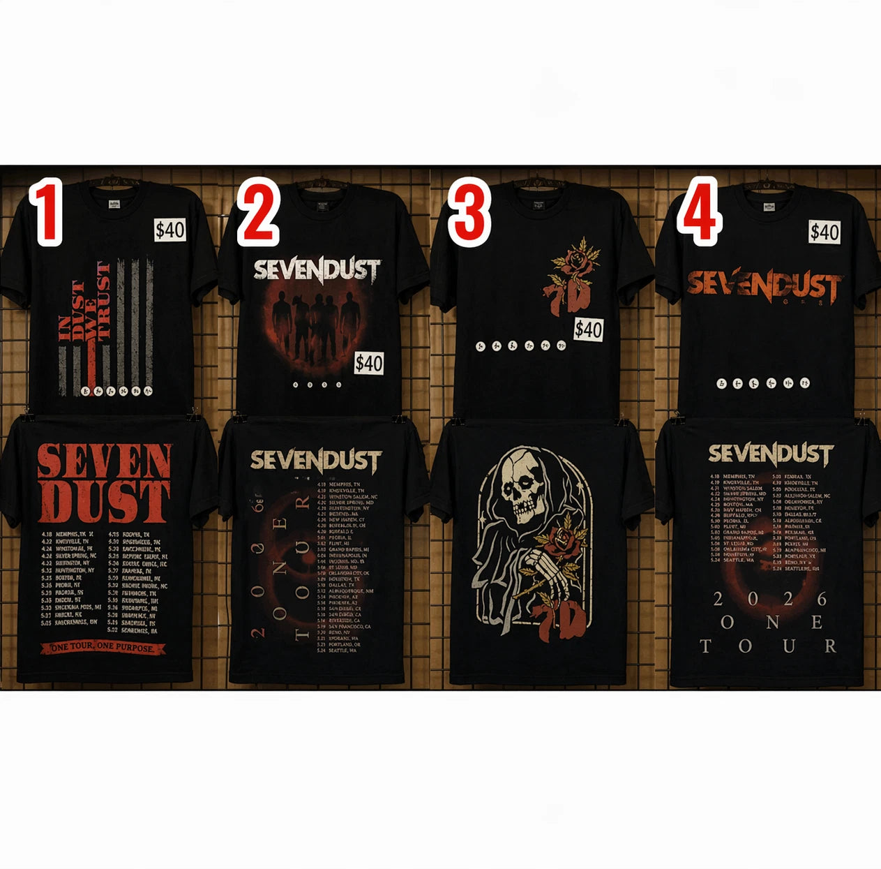 Sevendust 2026 US Tour Vintage Reprint Graphic Rock Band T-Shirt