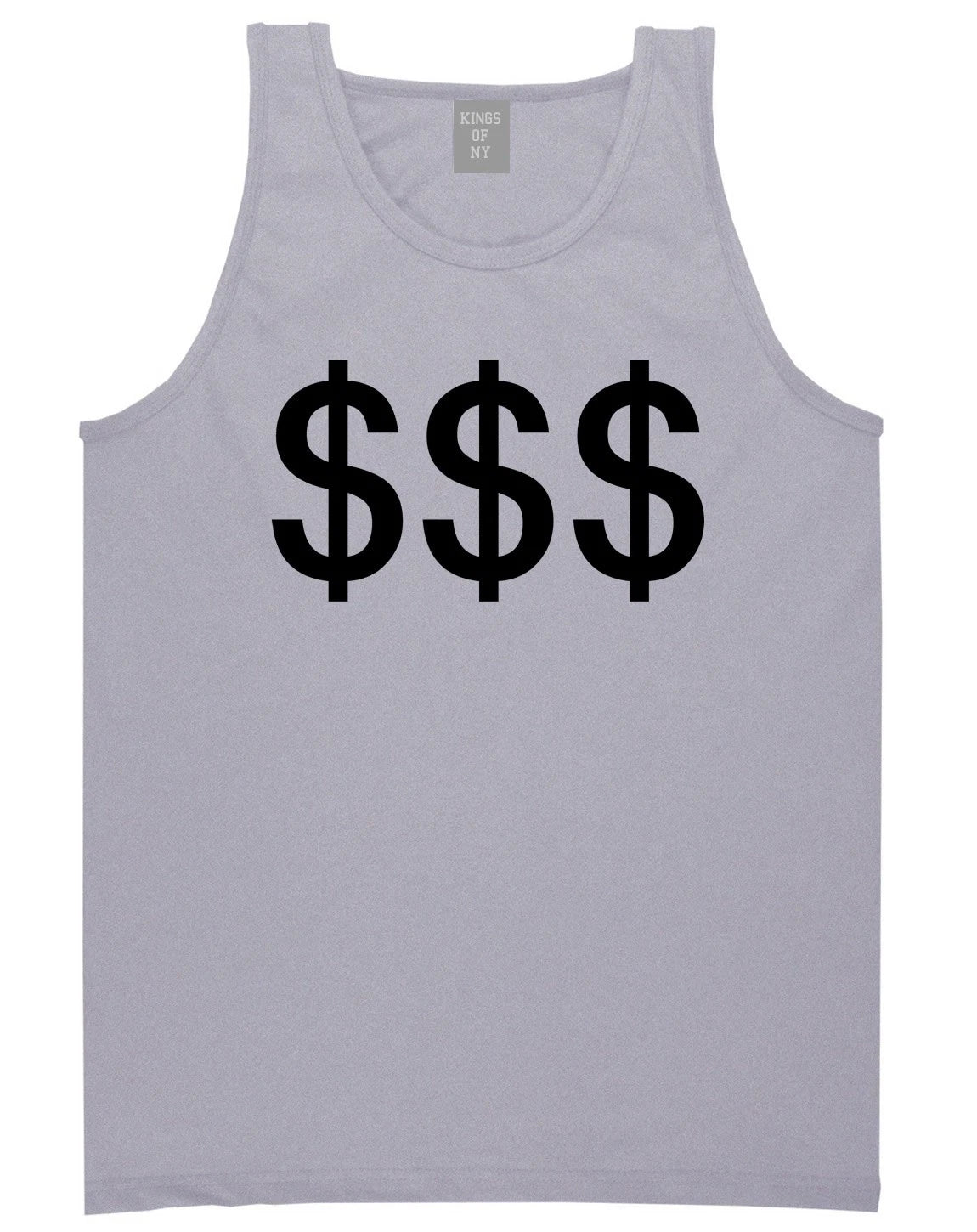 Kings of NY Money Signs Tank Top T-Shirt Cash Jersey Grey Street Style New York