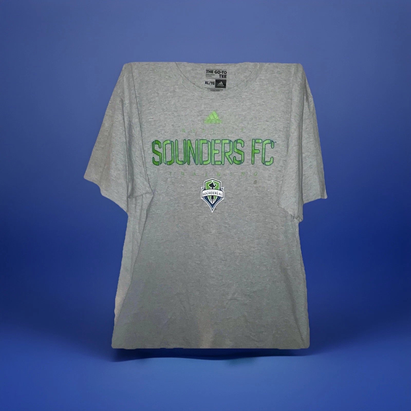 Vintage Adidas Seattle Sounders Soccer Football Gray T shirt 100%Cotton  Mens XL