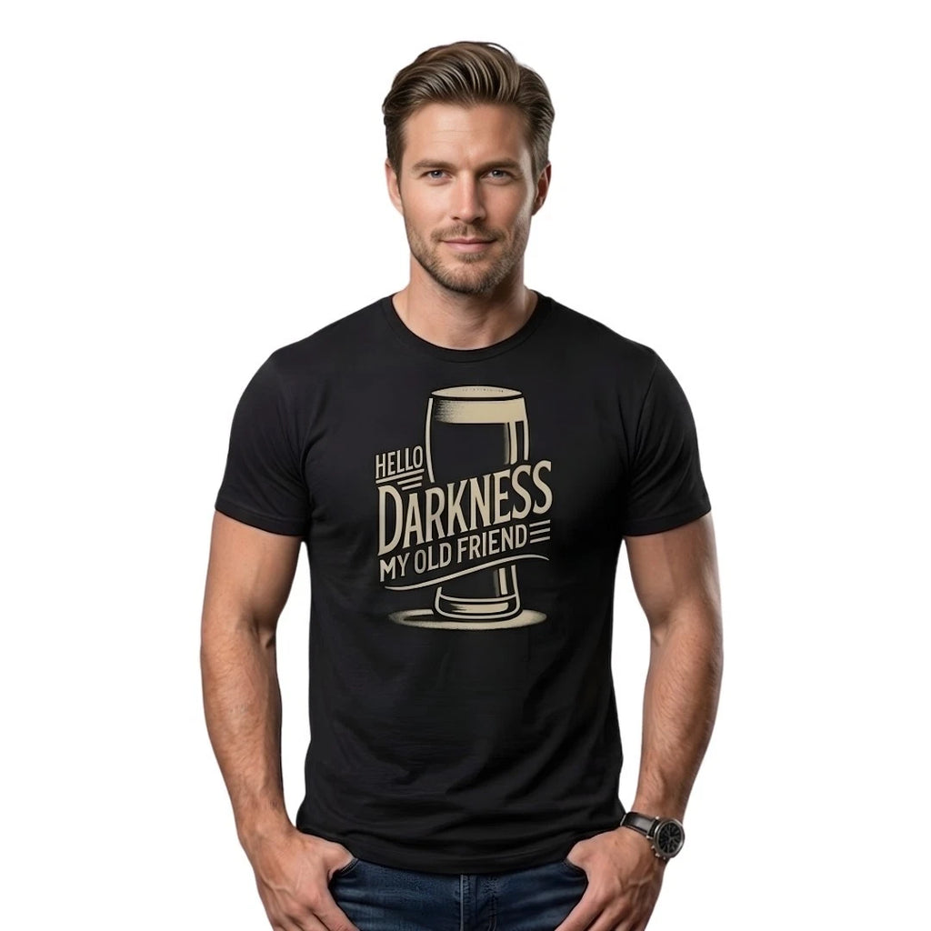 Beer Lover Gift T-Shirt - Hello Darkness My Old Friend Stout Men's Tee Top