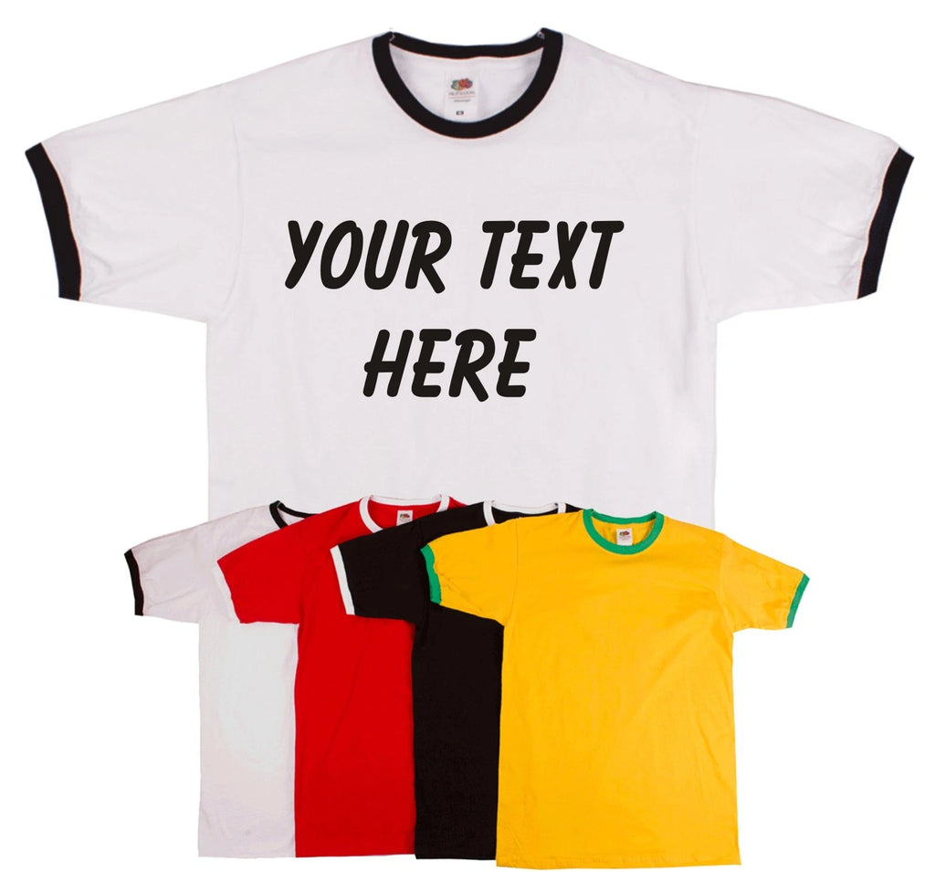 Custom Printed Personalised T-Shirts - Ringer T-shirt, All Sizes/Various Colours