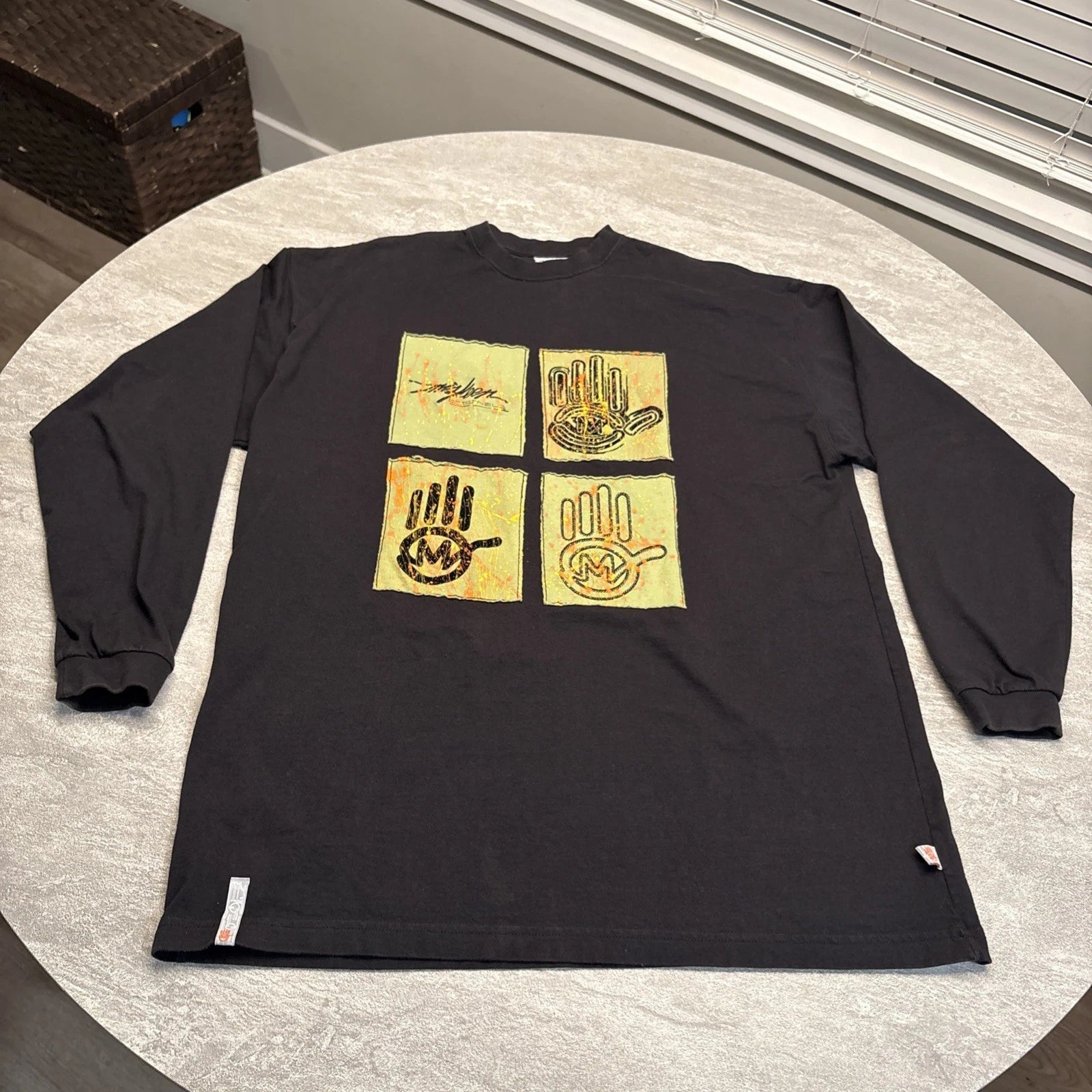 Miskeen Originals Long Sleeve Shirt XL Black Hip Hop Street Wear Hand VTG Y2K