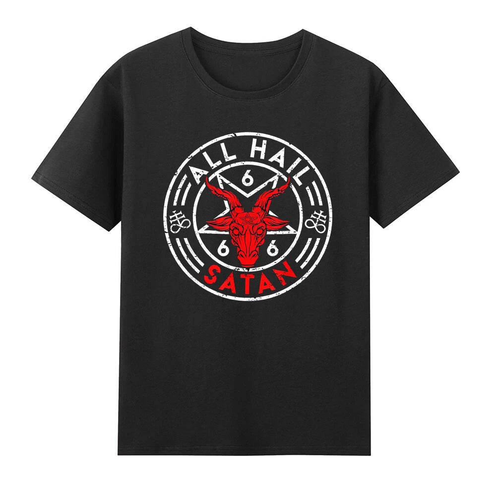 Baphomet All Hail Satan Devil Goat Bafomet Horror Graphic Vintage Men's T-Shirt
