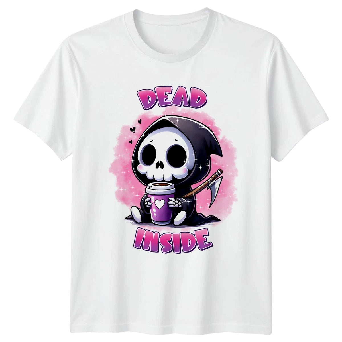 Dead Inside Cute Grim T-Shirt Kawaii Goth Humor Birthday Gift For Him And Her