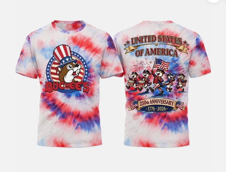 Buc-ees 250th Anniversary America, 250th years of Freedom - All Over Print Shirt