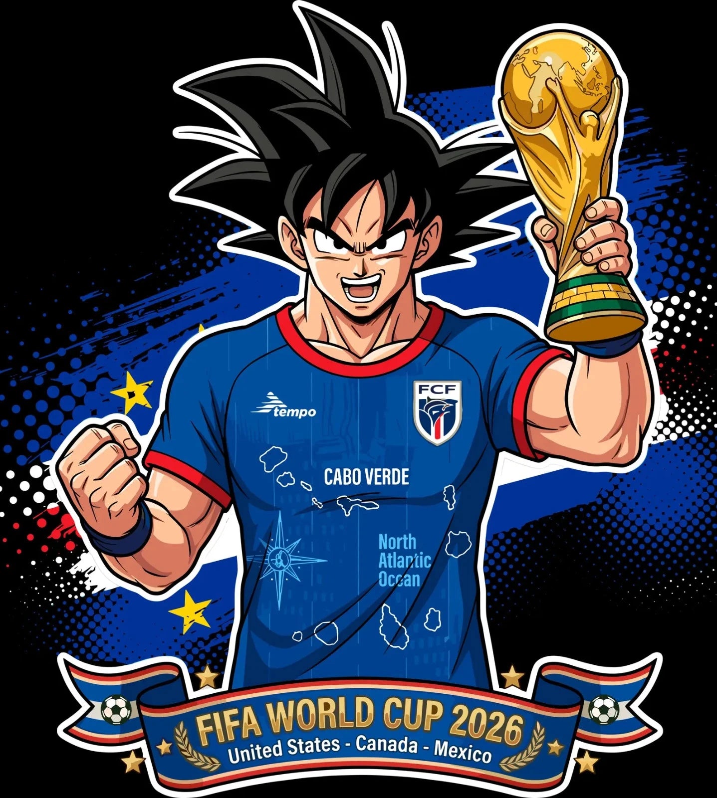 cabo verde  World Cup Football DTF Iron On Heat Transfer Unisex Soccer T shirt