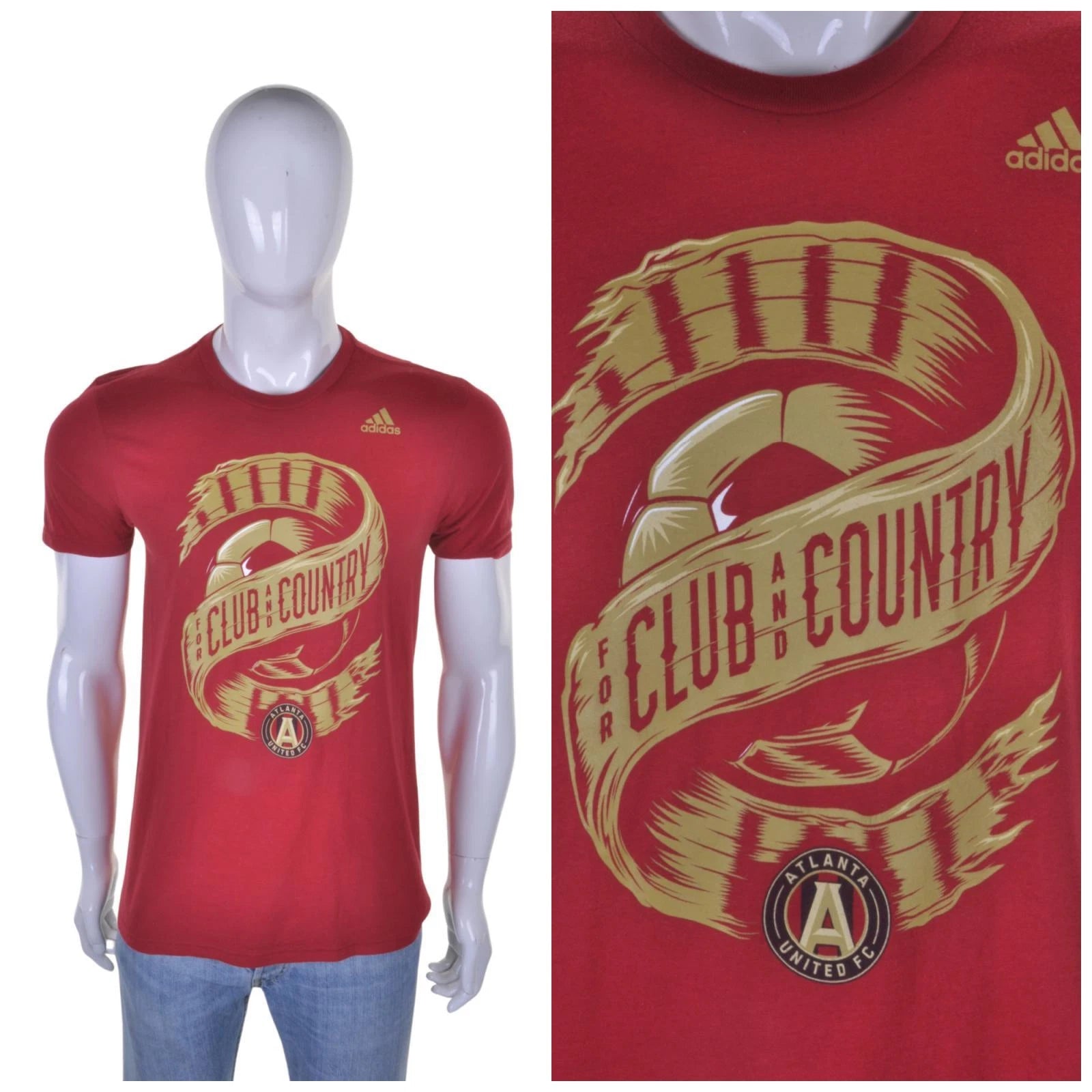 Vintage ATLANTA UNITED FC T Shirt M Adidas MLS Soccer Football Top US USA