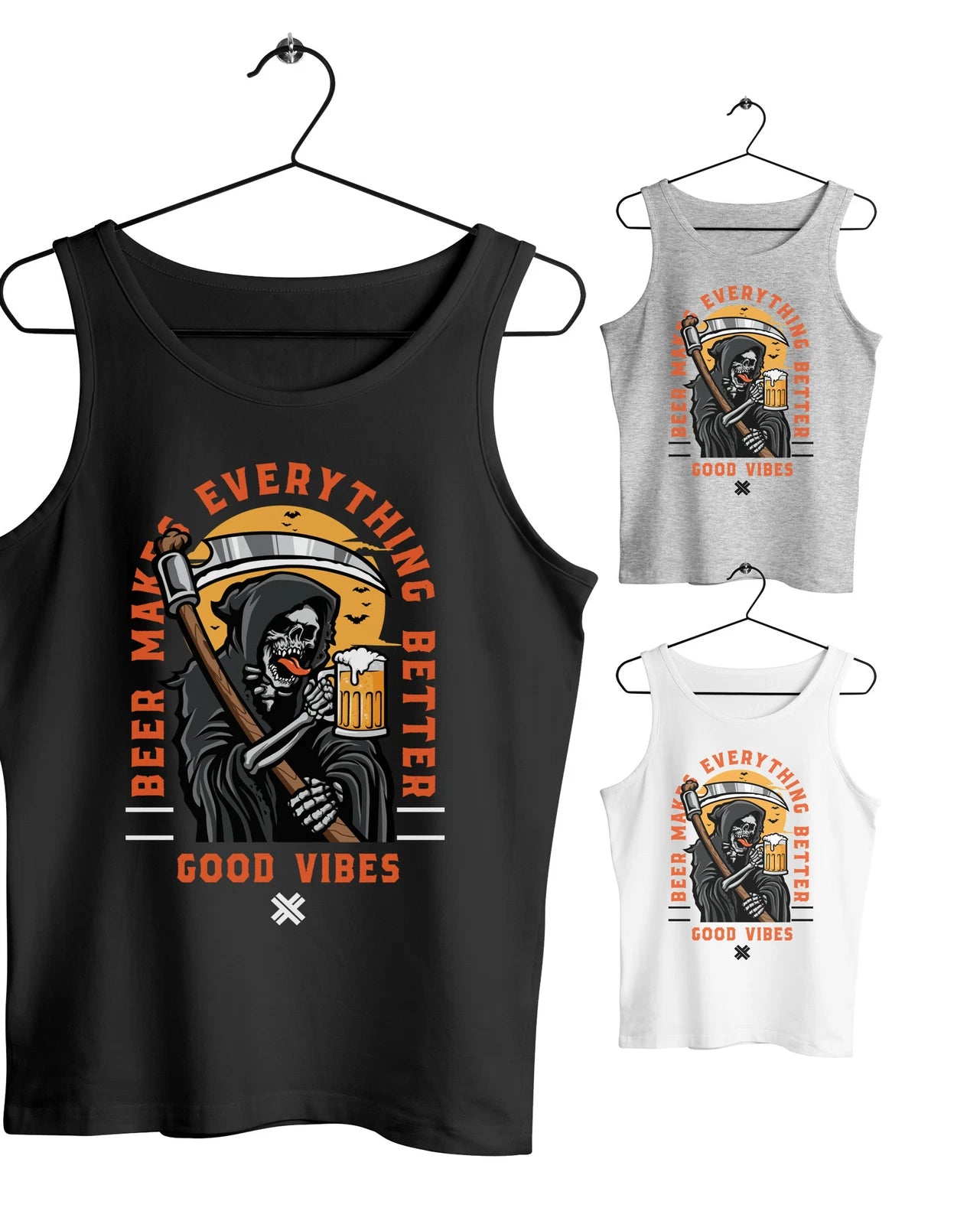Men's Tank Top Muscle Shirt Saying - Beer Makes Everything Better - Reaper Crew