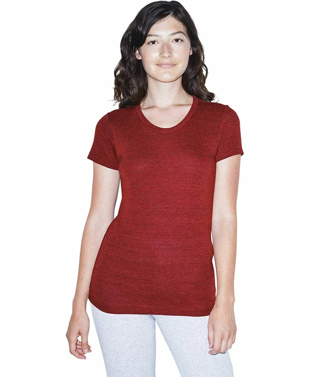 American Apparel Women's Tri-Blend Slim Fit Crewneck Short Sleeve Track T-Shirt