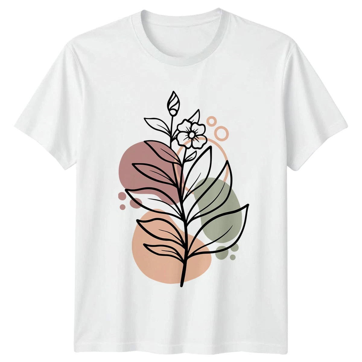 Minimalist Boho Flower And Leaf Womens Line Art Aesthetic Birthday Gift For Her