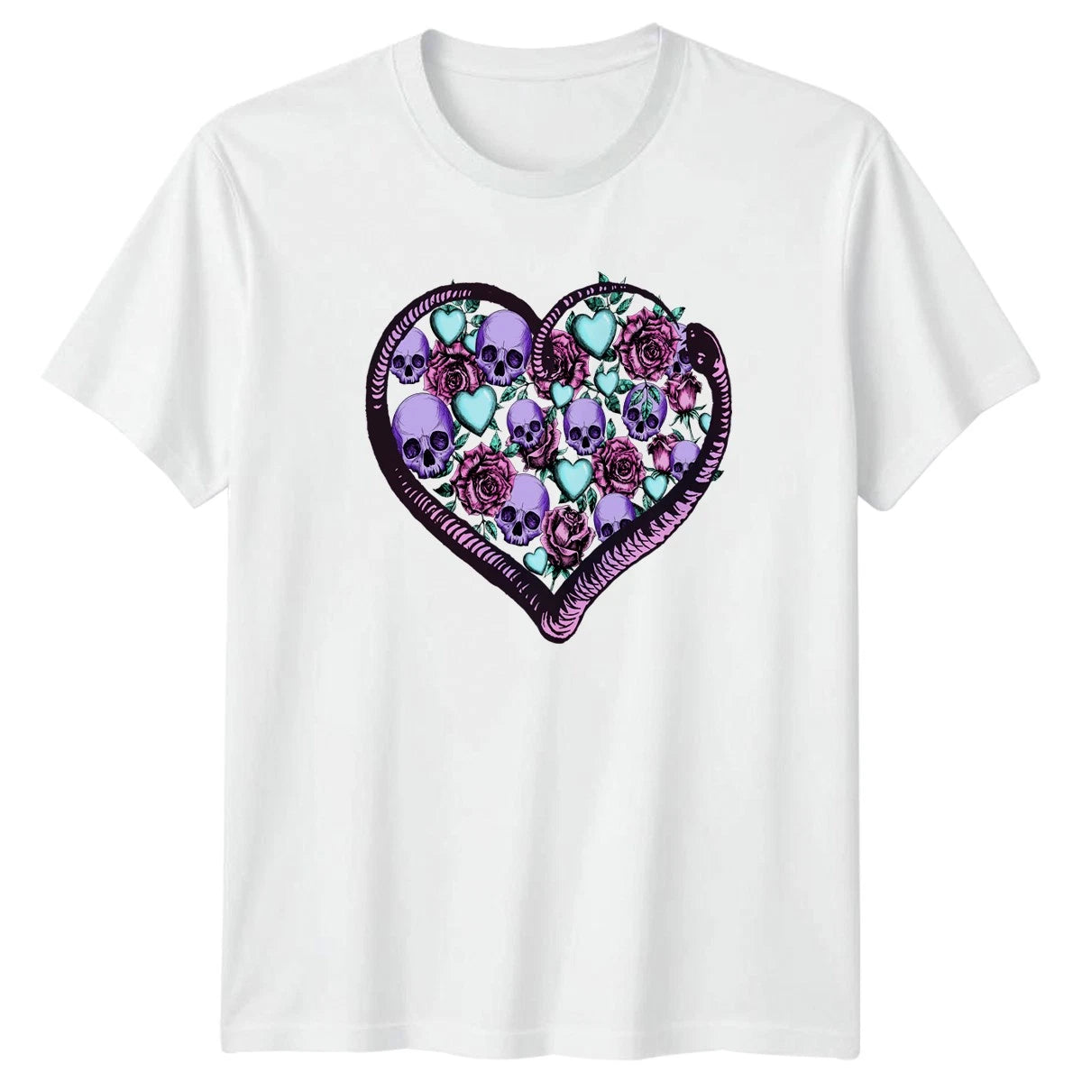 Pastel Goth Love Heart Snake Womens T-Shirt Pastel Goth Alternative Fashion